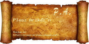 Plesz Arikán névjegykártya